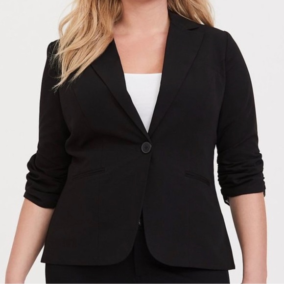 torrid Jackets & Blazers - Studio by Torrid Black Gabardine Madison Blazer